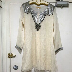 MIMI SINGH MIDI SHEER SEQUIN DRESSES SIZE M